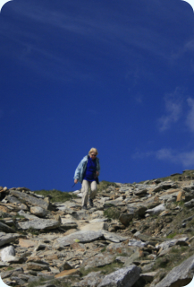 With mom, descending from Glyder Fach